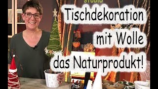 Floristik24 🎄 Tischdekoration DIY mit Filz amp Wolle in weihnachtlichen Farben [upl. by Fancie]