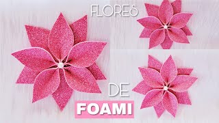 Aprende Cómo hacer una linda FLOR DE FOAMI🌺🌺How to make a flowers😊 [upl. by Yrotciv]