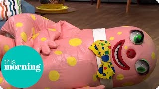 Mr Blobby Gets Punched by Maggie Philbin  This Morning [upl. by Neelahs]