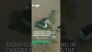 Significant flooding in Chadds Ford Pennsylvania near the Brandywine Creek [upl. by Tager]