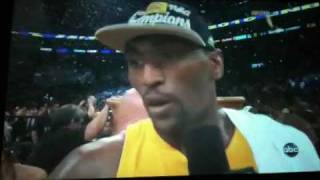 Ron Artest Game 7 PostGame Interview 2010 NBA Finals [upl. by Clift]