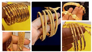 new gold antique designs bangles popular with weight and price [upl. by Earl]