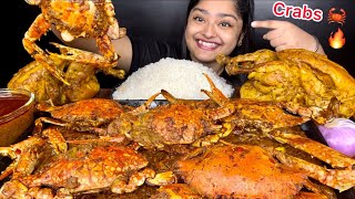 SPICY MASALA CRABS CURRY WITH 2 SPICY WHOLE CHICKEN CURRY AND BASMATI RICE  INDIAN FOOD MUKBANG [upl. by Yi]