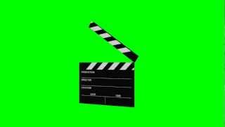 Clapperboard  SlateFilmklappe Rotation  FreeHDGreenscreen Footage [upl. by Yrrehs]