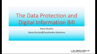 Data Protection amp Digital Information Bill Briefing [upl. by Eidurt312]