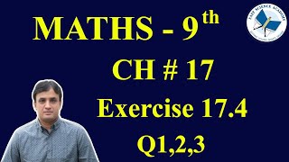 9th Class Maths solutions ch 17 Exercise 174 Q 1 3  FAST MATHEMATICS TUTORIALS [upl. by Idonna]