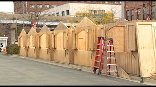 Construction begins on 2024 Christkindl Markt in Grand Rapids [upl. by Morey]