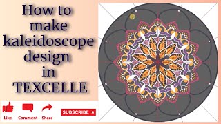 kaleidoscope design in texcelle  Jacquard Design  How to make kaleidoscope circular design [upl. by Herwin769]