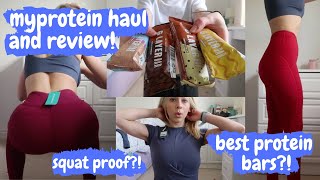 MYPROTEIN TRY ON HAUL AND REVIEW  NEW CLOTHING RANGE AND PROTEIN BARS [upl. by Sirrad]