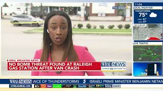 No Bomb Threat at Raleigh Gas Station After Van Crash [upl. by Yelah366]