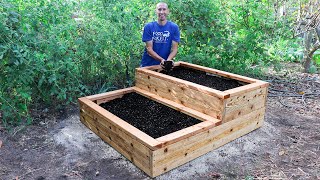 How to Build a Raised Bed DIY TERRACE GARDEN for Patio or Backyard [upl. by Ignatz]