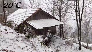 Hiding in an Abandoned Log Cabin From in a Blizzard  Caught in a Snowstorm [upl. by Deragon417]