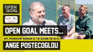 CELTIC MANAGER ANGE POSTECOGLOU  Open Goal Meets Glens Vodka Manager Of The Season [upl. by Aiyekal]