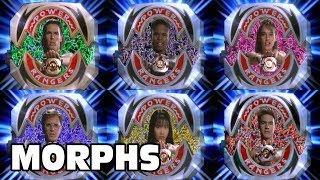 Mighty Morphin  All Ranger Morphs  Power Rangers Official [upl. by Hilten571]