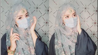 How To Make Wedding Hijab Style With Net Dupatta  How to wear hijab with Earrings and tikka [upl. by Kattie]