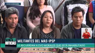 Militantes del MAS le recuerdan a Evo Morales que está inhabilitado [upl. by Newnorb]