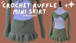 How to crochet a mini ruffle skirt  Beginner friendly [upl. by Simmonds659]