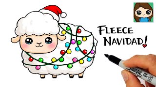 Feliz Navidad How to Draw a Cute Christmas Sheep Pun Art [upl. by Popper630]