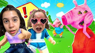 SARAH E ELOAH JOGANDO O JOGO DA PEPPA MOSNTRO no ROBLOX [upl. by Alicec]