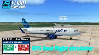 RFS  Real flight simulator JetblueCharleston to New Yorka320NeoFull flightFHDReal Route [upl. by Lanie]