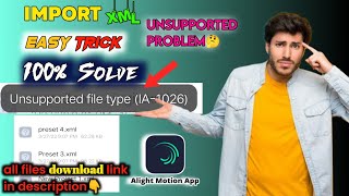 Alight motion unsupported file type IA1026  file format is incorrect alight motion problem fix [upl. by Aivilys]