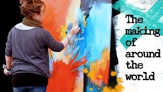 A new abstract painting  live painting demonstration by zAcheRfineT  Abstrakte Malerei [upl. by Ditter]