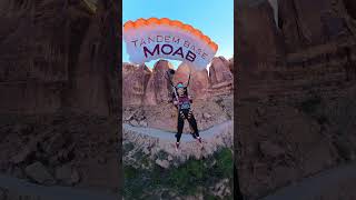 Awesome reaction to Tandem BASE jumping in Moab Utah youtubeshorts goals basejumping moab utah [upl. by Akienat926]