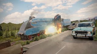 LNER Mallard Train amp Car Crash Animation Short Film [upl. by Atoel75]