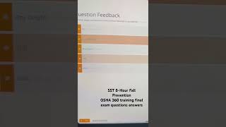 SST 8 Hour Fall Prevention Osha 360 Training Final Exam Questions Answers 1820 [upl. by Dub]