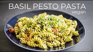 EASY Basil Pesto Pasta Recipe  How to make FRESH PESTO [upl. by Nylodnew]