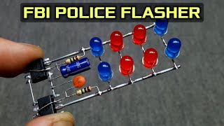 LED Flasher Like FBI Police Light Using Two NE555 Timer IC [upl. by Aime]