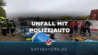 Unfall mit Polizeiauto bei Retzbach Drei Menschen schwerverletzt [upl. by Atirahc]