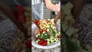 Easy Creamy Tahini Pasta Salad  Flavorful amp Healthy Side Dish [upl. by Yelroc801]