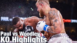 Jake Paul vs Tyron Woodley KO Highlights [upl. by Elie]