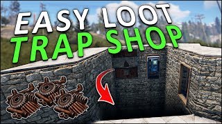 LURING PLAYERS into a FAKE FLOOR SCAM SHOP  Rust Trap Base [upl. by Brey]