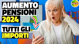 Aumento PENSIONI 2024  tabella Rivalutazione 54 GENNAIO perequazione  ADEGUAMENTO INFLAZIONE [upl. by Ofloda]