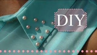 DIY Pearl Stud Collar  No Sew [upl. by Llenoil984]