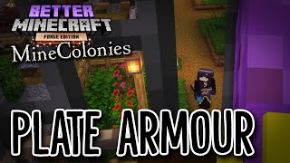 Better Minecraft MineColonies 74  PLATE ARMOUR VS MUMMY RAID [upl. by Tiana]