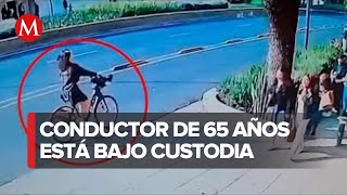 Ciclista pierde la vida tras ser arrollada por un camión de transporte público en CdMx [upl. by Irik]