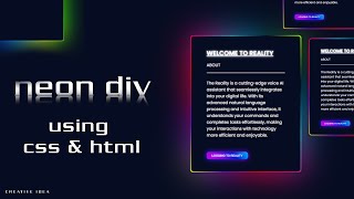 CSS Glowing Gradient Border Effects  Html CSS [upl. by Iow643]