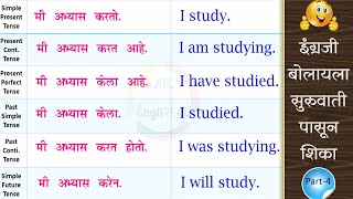 इंग्रजी बोलायला सुरुवातीपासून शिका  Basic Level English Speaking Practice  Part 4  Spoken English [upl. by Ycnan]