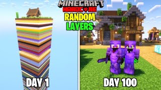 We Survived 100 Days In RANDOM LAYERS CHUNK In Minecraft Hardcore  Duo 100 Days [upl. by Daegal]