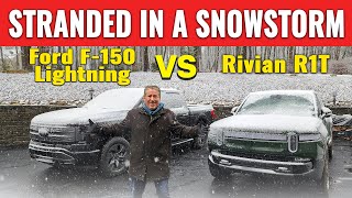 Stranded In A Snowstorm Ford F150 Lightning vs Rivian R1T [upl. by Coryden557]