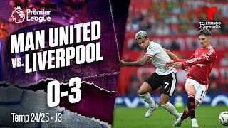 Highlights amp Goles Manchester United vs Liverpool 03  Premier League  Telemundo Deportes [upl. by Lerad]