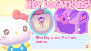 Key and Hidden Chests Locations  Collection Scavenger Hunt  Roblox My Hello Kitty Cafe  Riivv3r [upl. by Rebma]