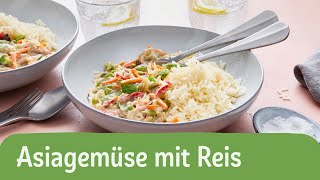 Asiagemüse mit Reis und Erdnusssoße  7 Zutaten Rezepte  REWE Deine Küche [upl. by Catto]