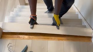 How To Install Vinyl Flooring on Stair Landing [upl. by Airamana]