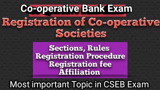 Cooperative bank exam Registration of Cooperative Societies AffiliationRegistration fee [upl. by Adriano]