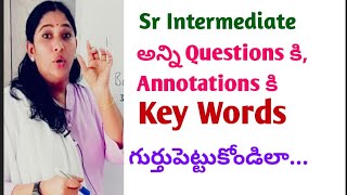 Sr Intermediate English Key words for all Questions and Annotations [upl. by Nauqet]