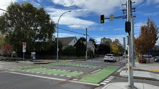 PedestrianCyclist Signal Updated  Caledonia Ave at Vancouver St Victoria [upl. by Amadas]